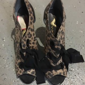Leopard print booties